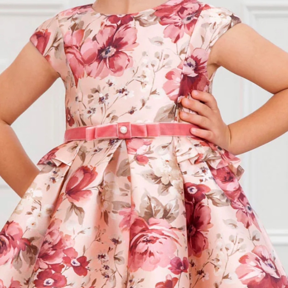 Abel & Lula Floral Pink Mikado Dress NWT size 4